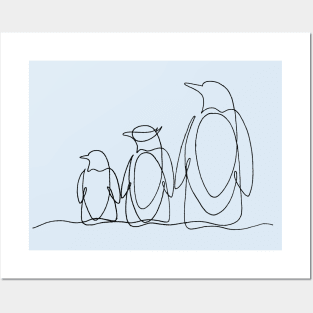 Penguin Line Art Posters and Art